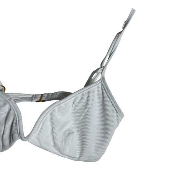 L*Space Helena White V-Wire Triangle Bikini Swimsuit Top Size Medium - Picture 5 of 8